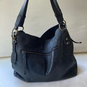 Born Black Leather Purse Quiet Luxury Slouchy Hobo Large Shoulder Bag Boho Tote